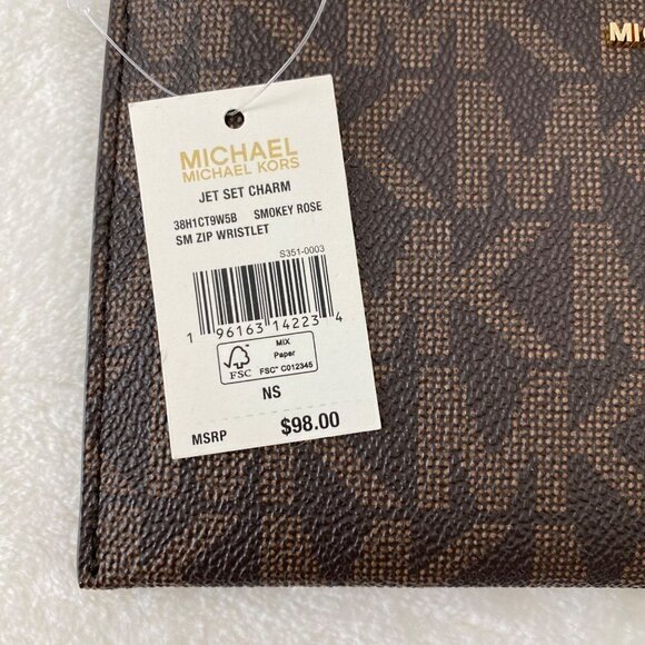 Michael Kors Sady 38T1CD4T7B Ballet Pink Purse Tote Bag & Jet Set Zip Wristlet - Picture 6 of 15